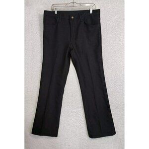 Vintage Wrangler Black Dress Pants Polyester Size 35x30 82BK A001